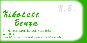 nikolett benza business card